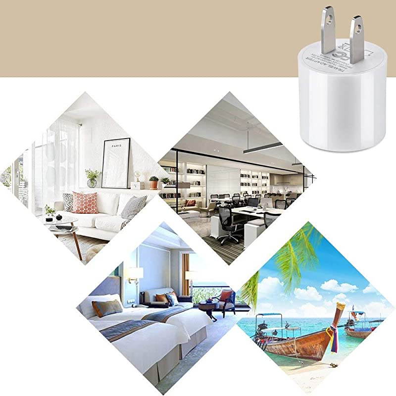 USB Wall Charger 5V1A 3Pack ETL Listed Wall Charger Brick Base Adapter Charging Block Charger Cube Power Plug Charger BoxBWhite
