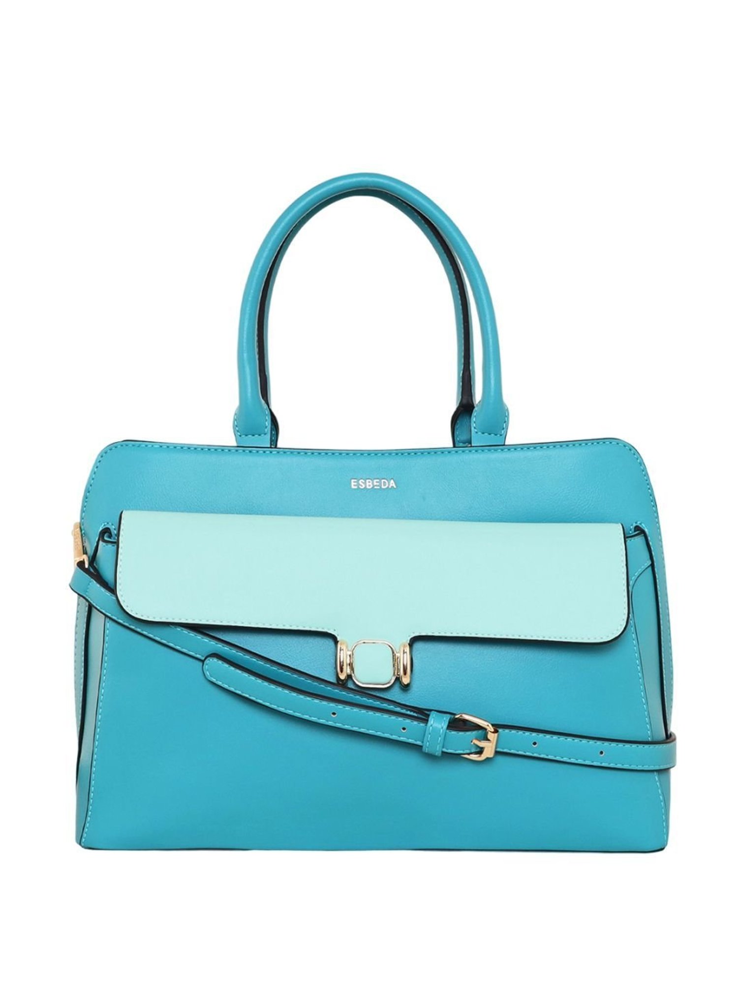 Esbeda Blue PU Solid Handbag