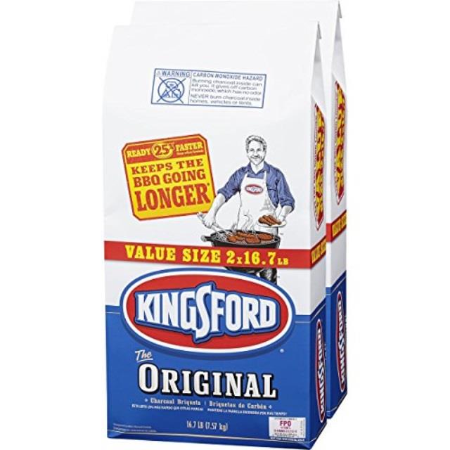 kingsford original charcoal briquettes, two 16.7 lb bags