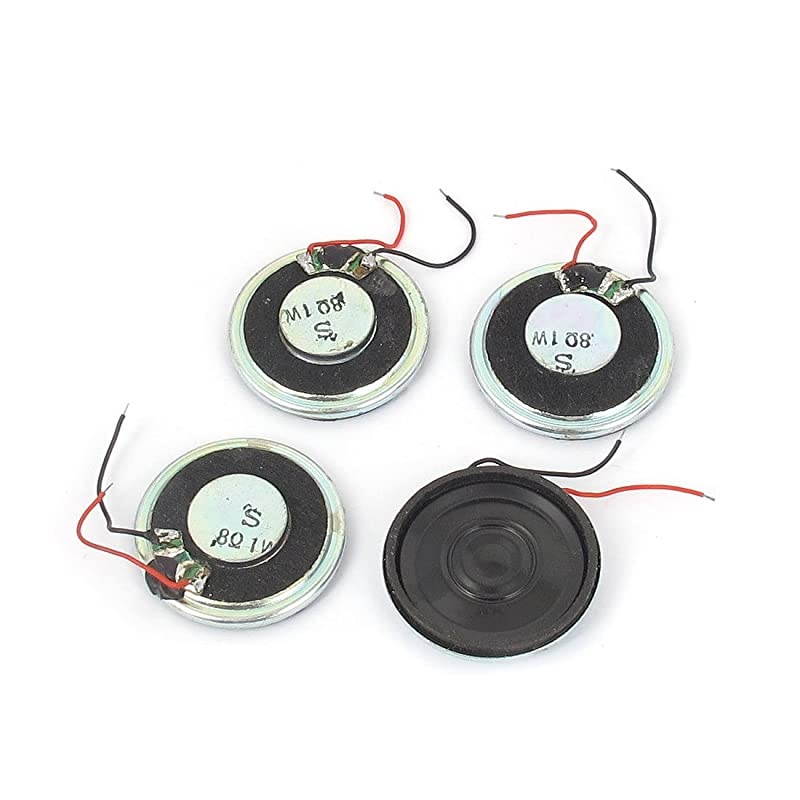 a15102900ux0379 1W 8 Ohm Magnet Mini Loudspeaker MP3 MP4 Player Speaker 28mm Dia Pack of 4
