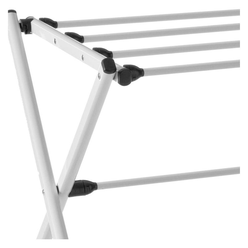 Homz Collapsible 10 Rod Metal Drying Rack and Clothes Hanging  Rack for College Dorm, Bathroom, Laundry Room, Apartment, and Studio, Silver