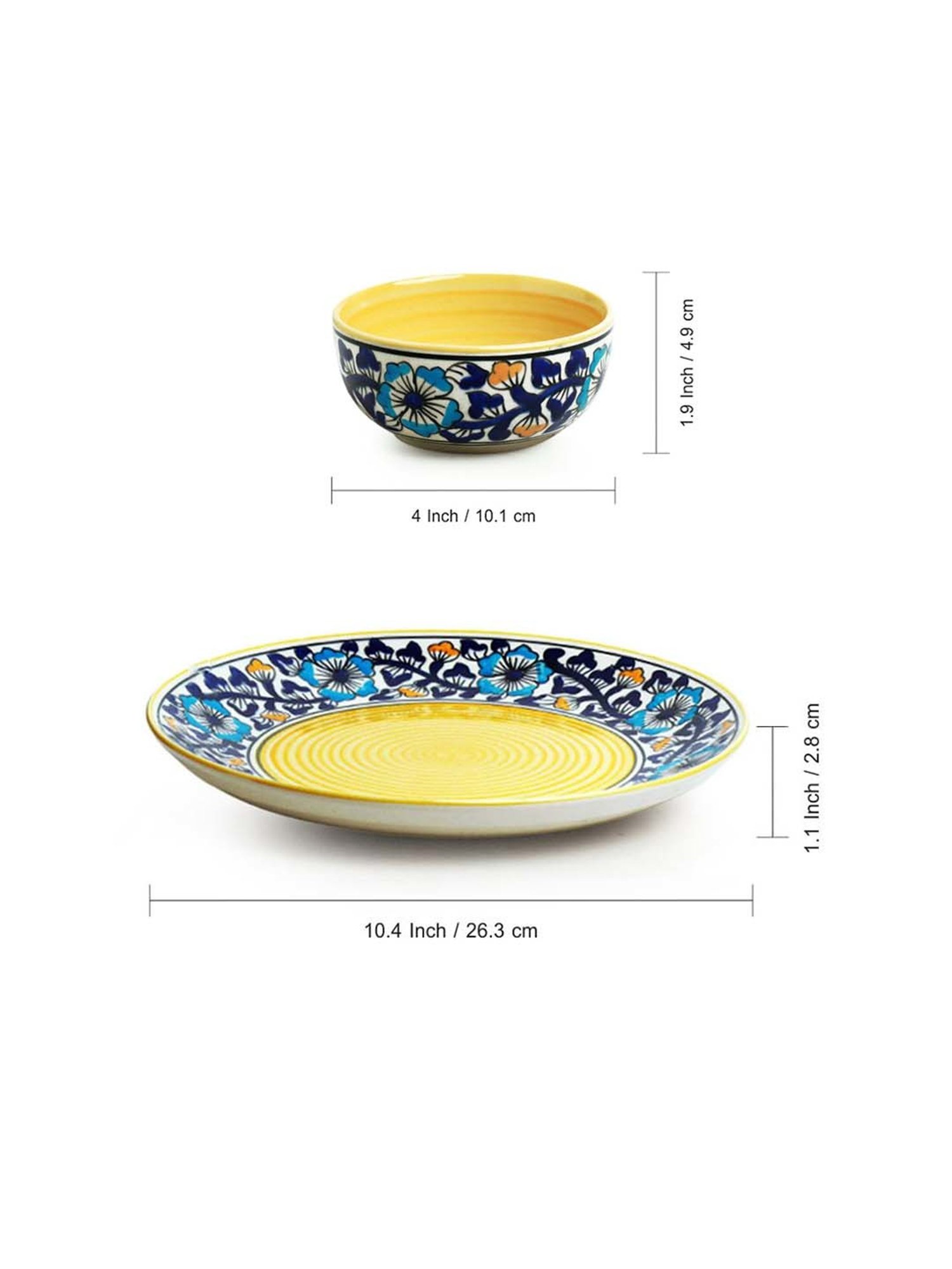 Cello White & Rust Glass Dinner Set