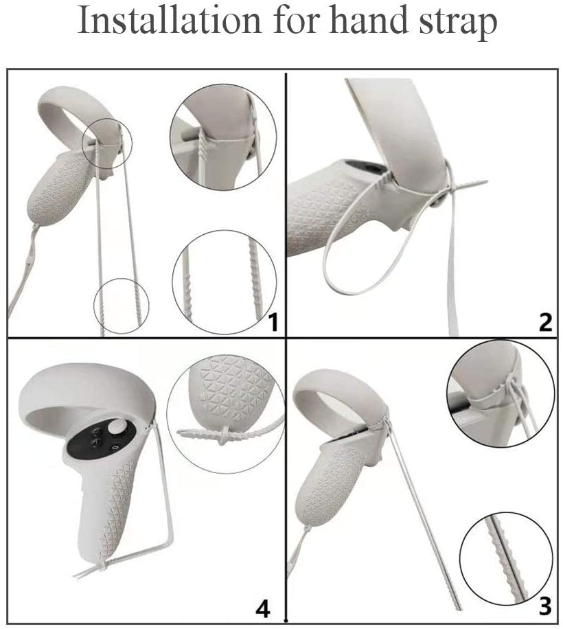 2 Pairs Oculus Quest 2 Elite Washable Silicone Handle Protective Cover