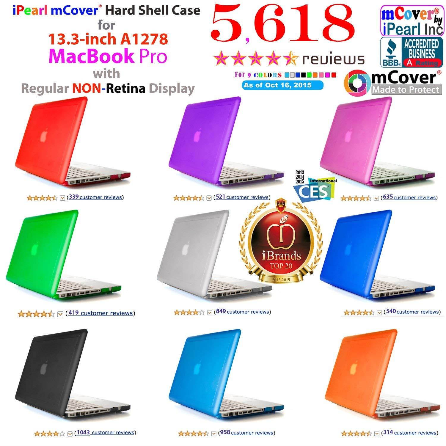 mCover iPearl Hard Shell Case with FREE keyboard cover for Model A1278 13-inch Regular display Aluminum Unibody MacBook Pro - RED