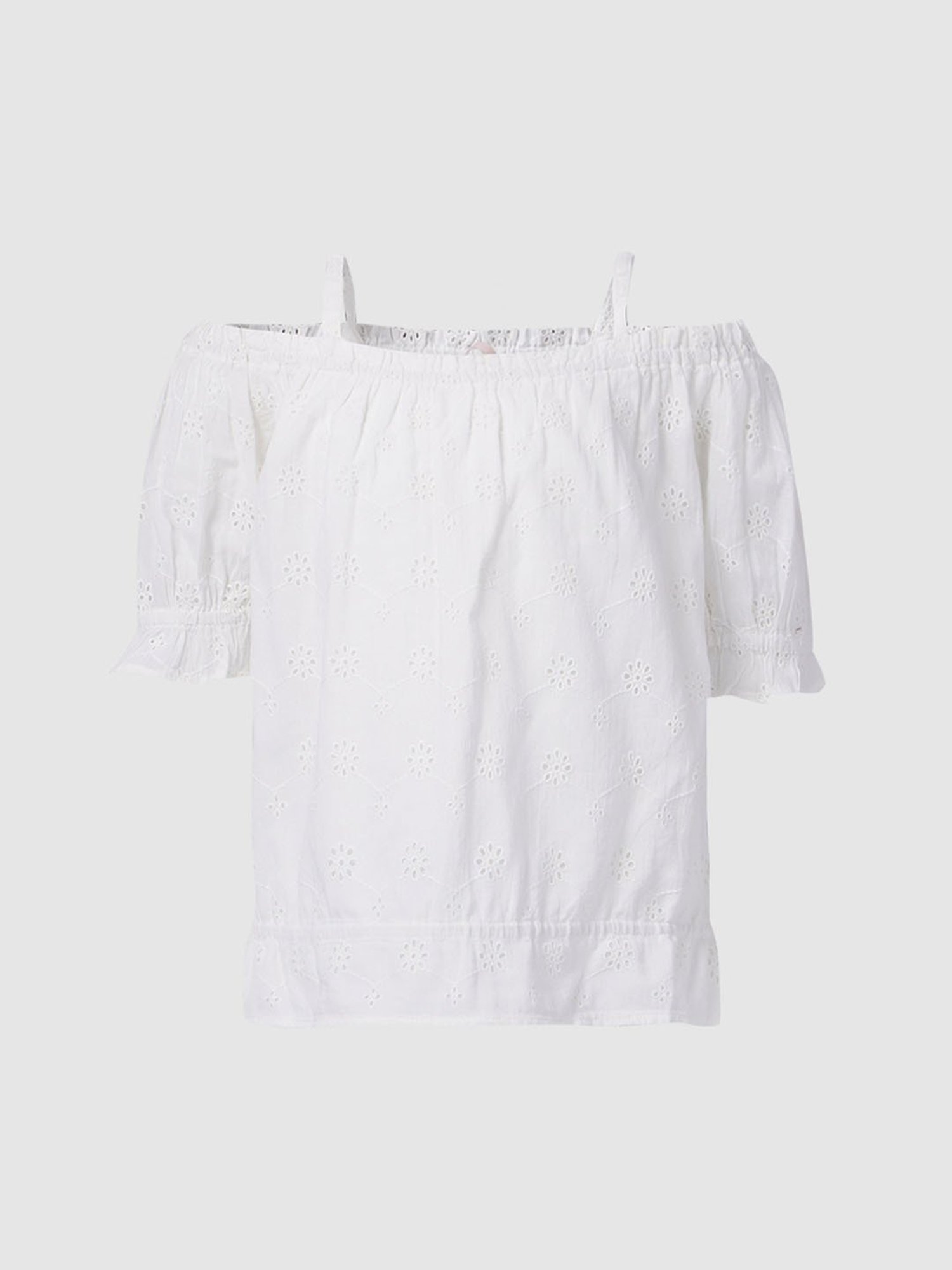 KIDS ONLY White Embroidered Schiffli Top
