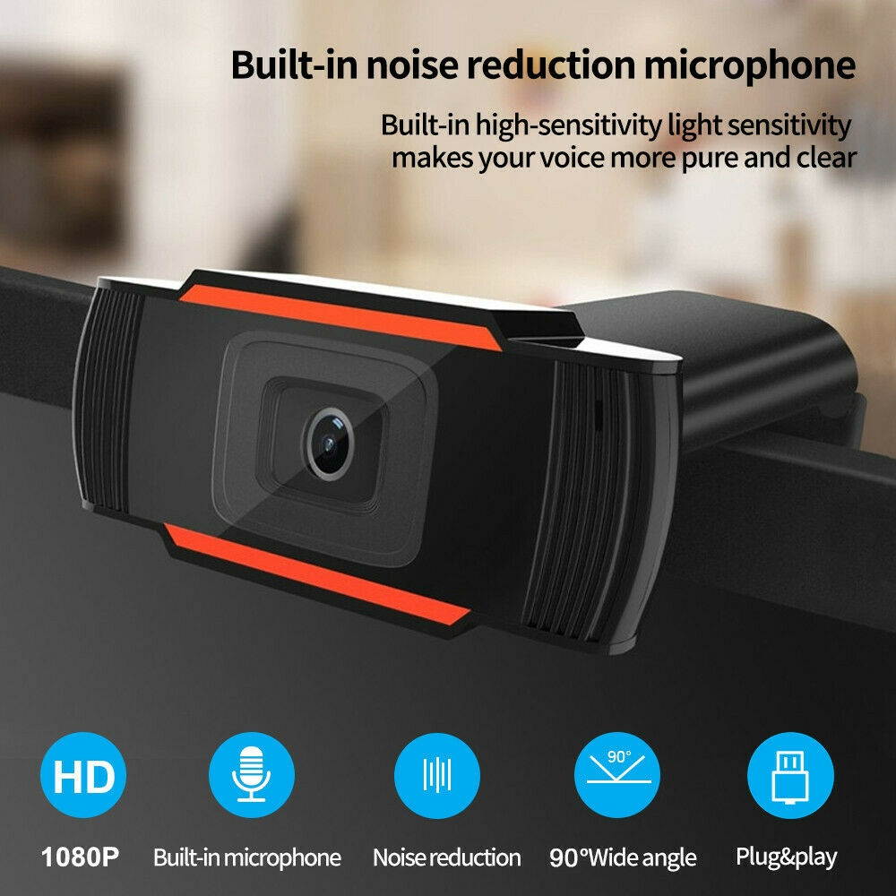 Webcam Auto Focusing Web Camera 1080P HD Cam Microphone For PC Laptop Desktop US