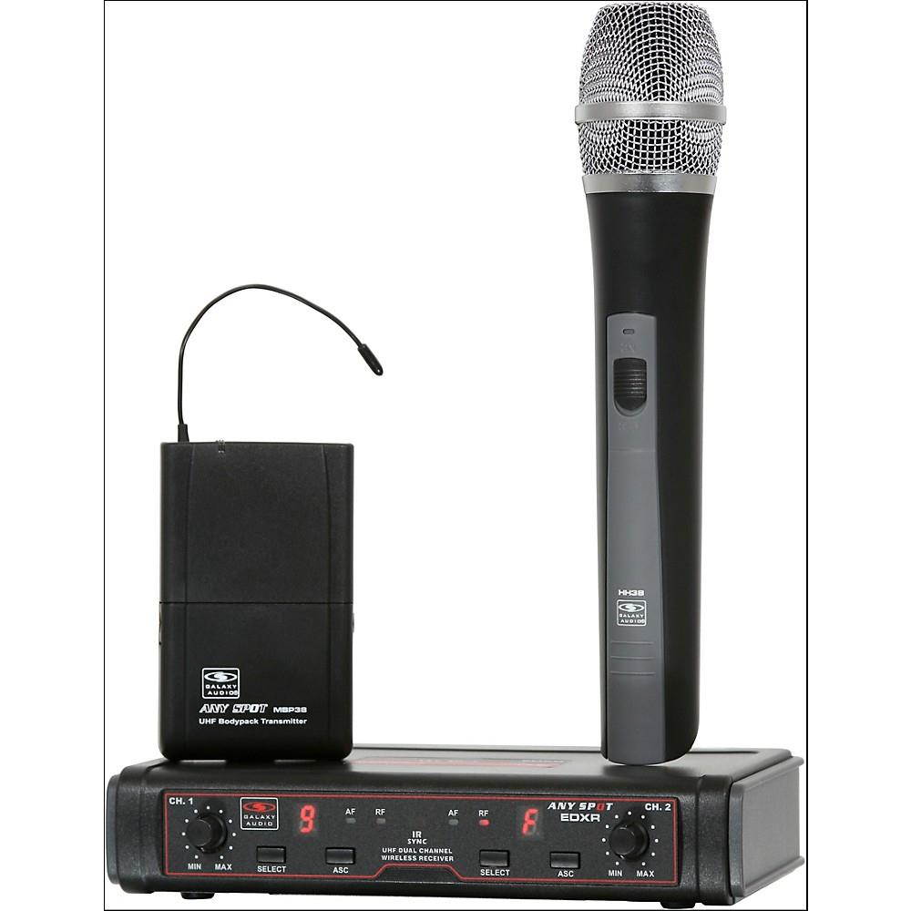 Galaxy Audio EDXR/HHBPV Dual-Channel Wireless Handheld and Lavalier System Band N Black