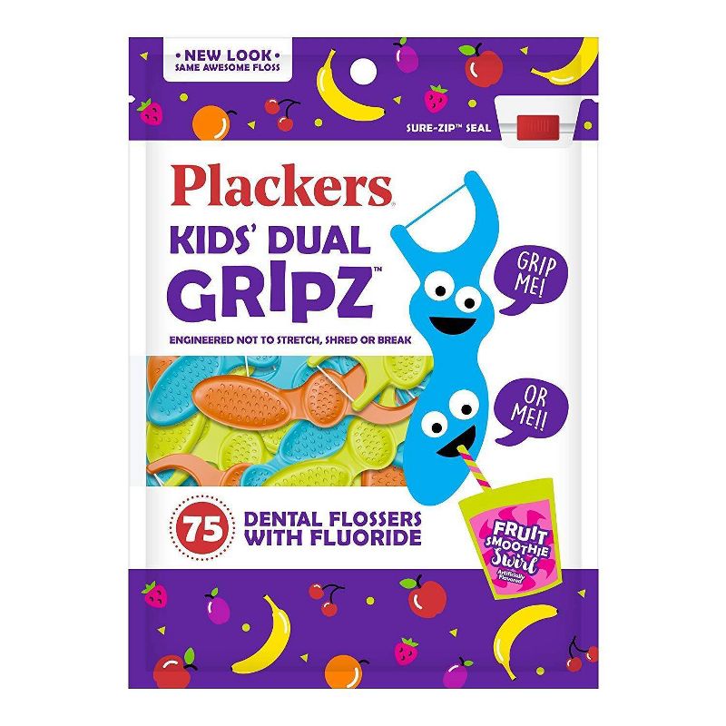 Plackers Kids Dual Grip Flosser - 75ct/4pk