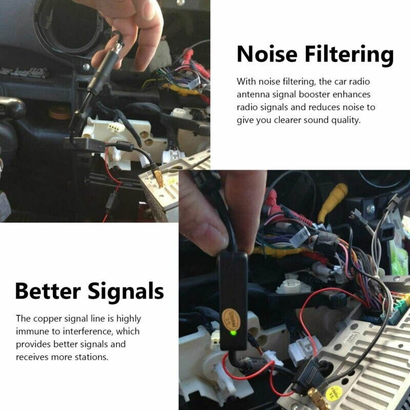 Universal Car FM/AM Radio Stereo Antenna Signal Amplifier Booster G * H For FM Car Radio RV Motorcycle Steamer Golf Cart