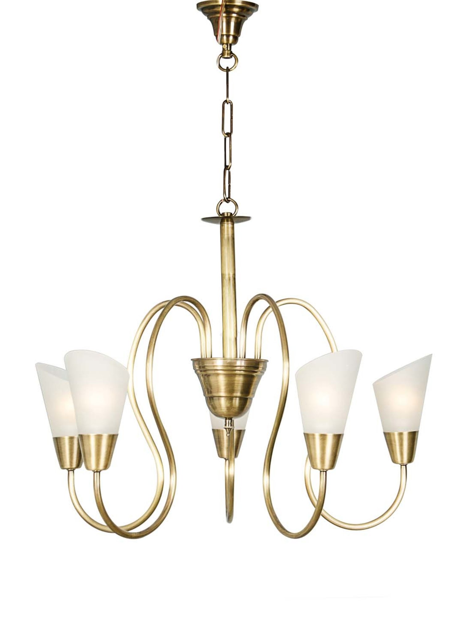Fos Lighting 'Modern' Golden & Transparent Brass Antique Cone-Shaped Chandelier - Set of 1