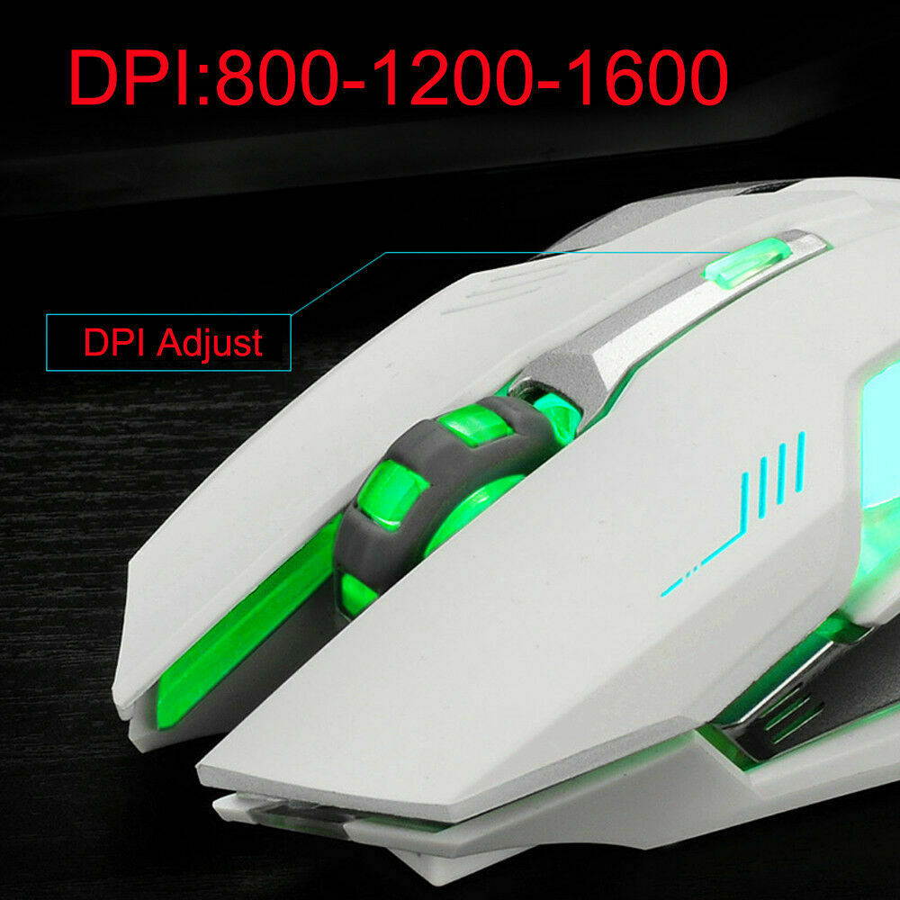 LED Rechargeable Wireless Backlit USB Optical Ergonomic Gaming X7 Mouse Mice