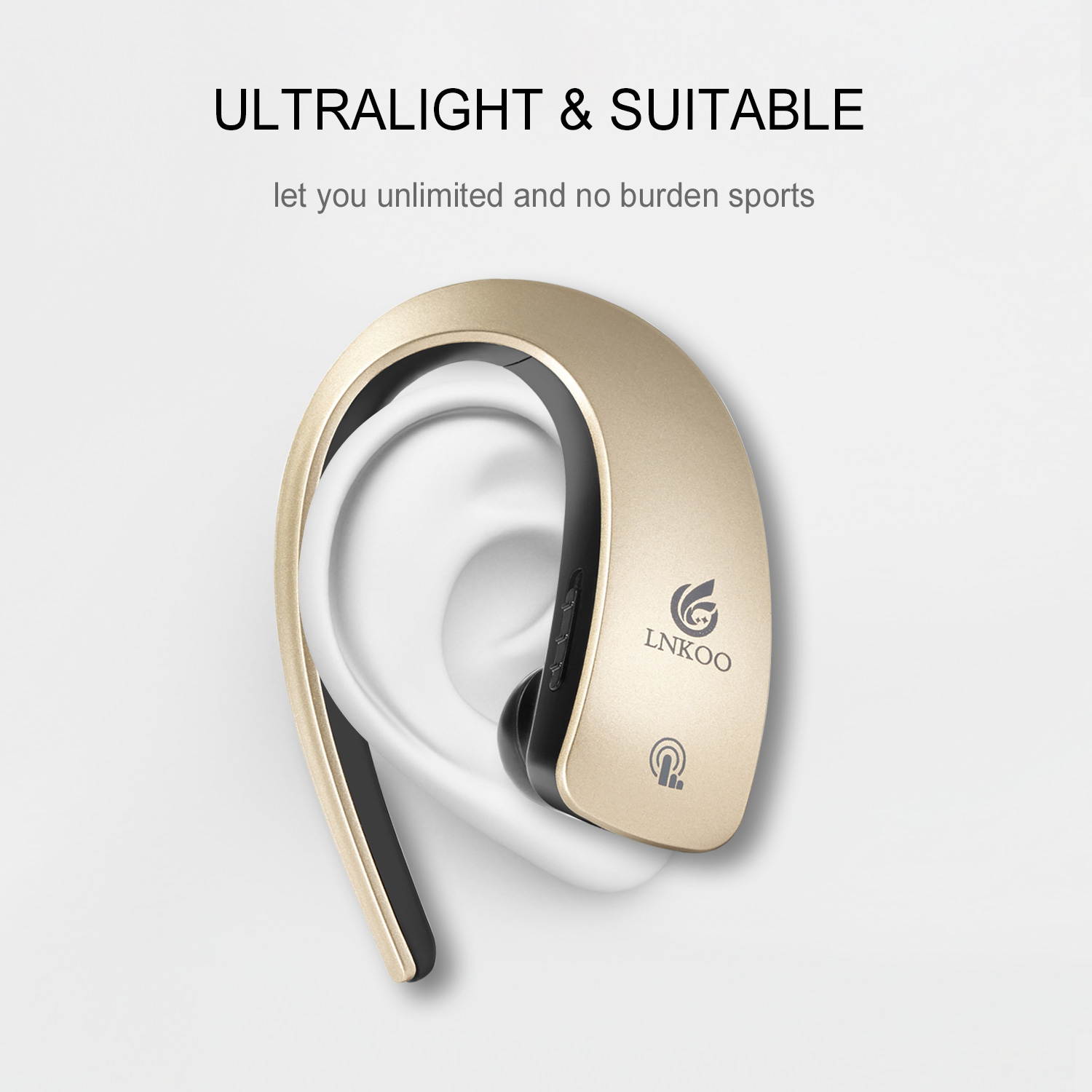 LNKOO Bluetooth Wireless Stereo In Ear Headset Earbuds With Mic - Hands-Free, Touch Sensitive Controls Headphones- Noise Isolation Technology - Silver