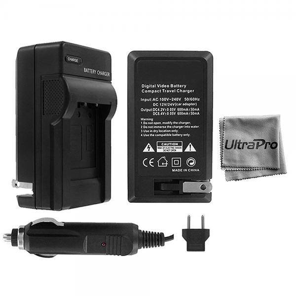 UltraPro Replacement Charger for Canon LP-E6 Battery (110/220v with Car & EU adapters) - Fits Canon EOS 5D Mark IV, EOS 5D Mark III, EOS 6D, EOS 7D, EOS 7D Mark II, EOS 80D, EOS 70D and EOS 60D