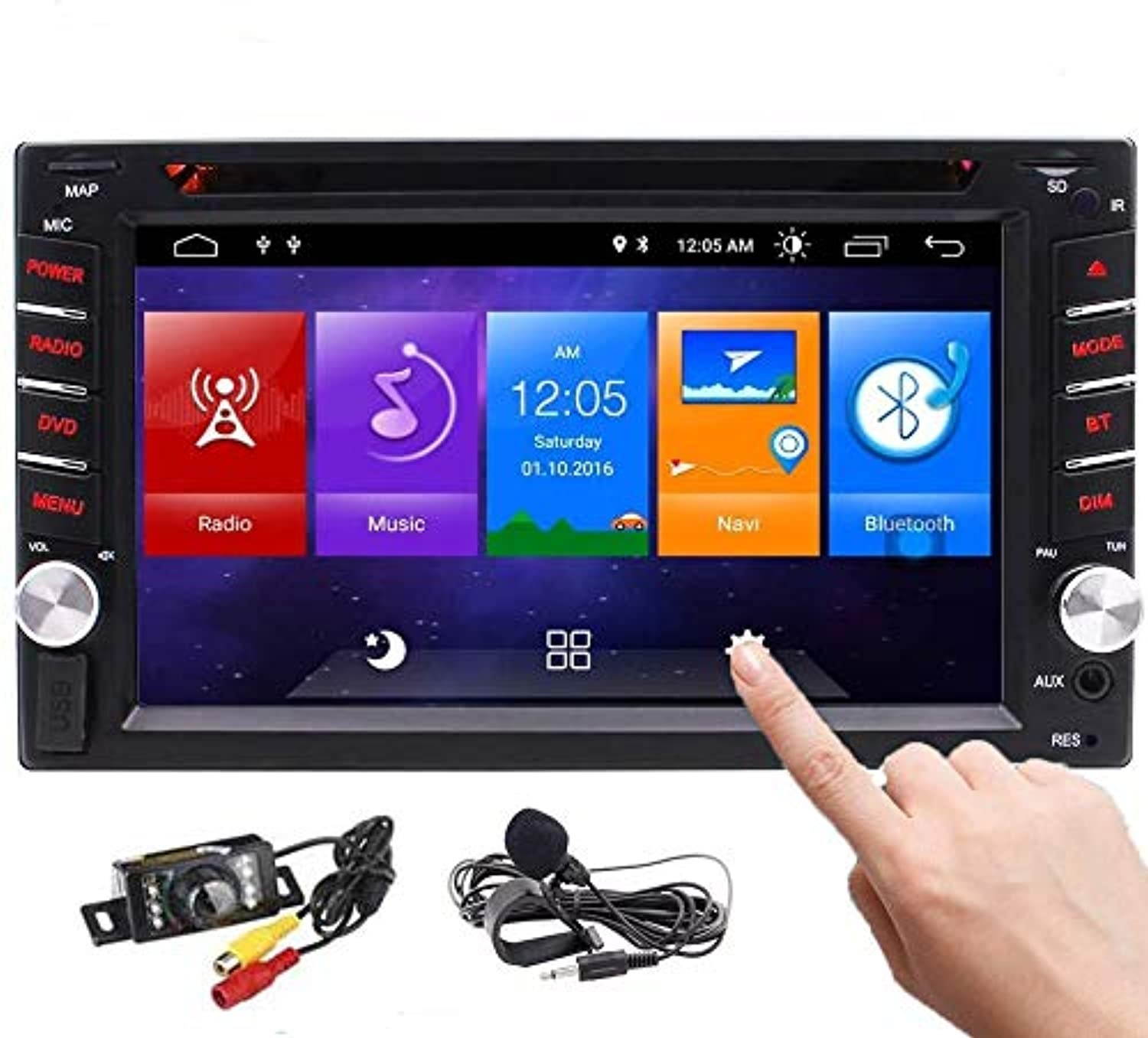 Newest Car Stereo Android 10.0 System Double 2 Din Car DVD Player Capacitive Touch Screen Head Unit GPS Navigation WiFi 1080P Bluetooth Mirror Link FM/AM RDS Radio Video SWC Wireless Backup Camera