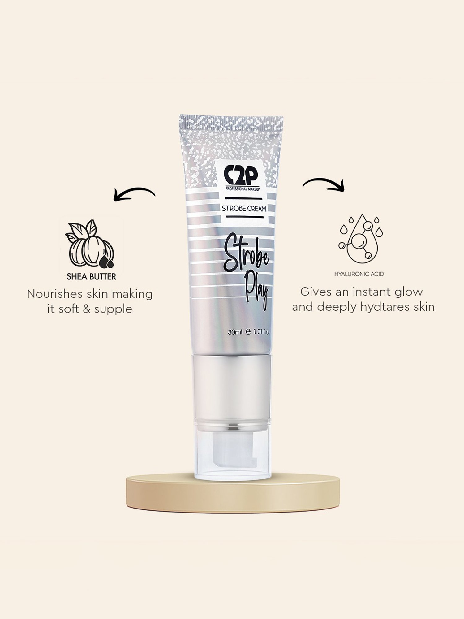 C2P PROFESSIONAL MAKEUP Strobe Play Strobe Cream Gold 02 - 30 ml