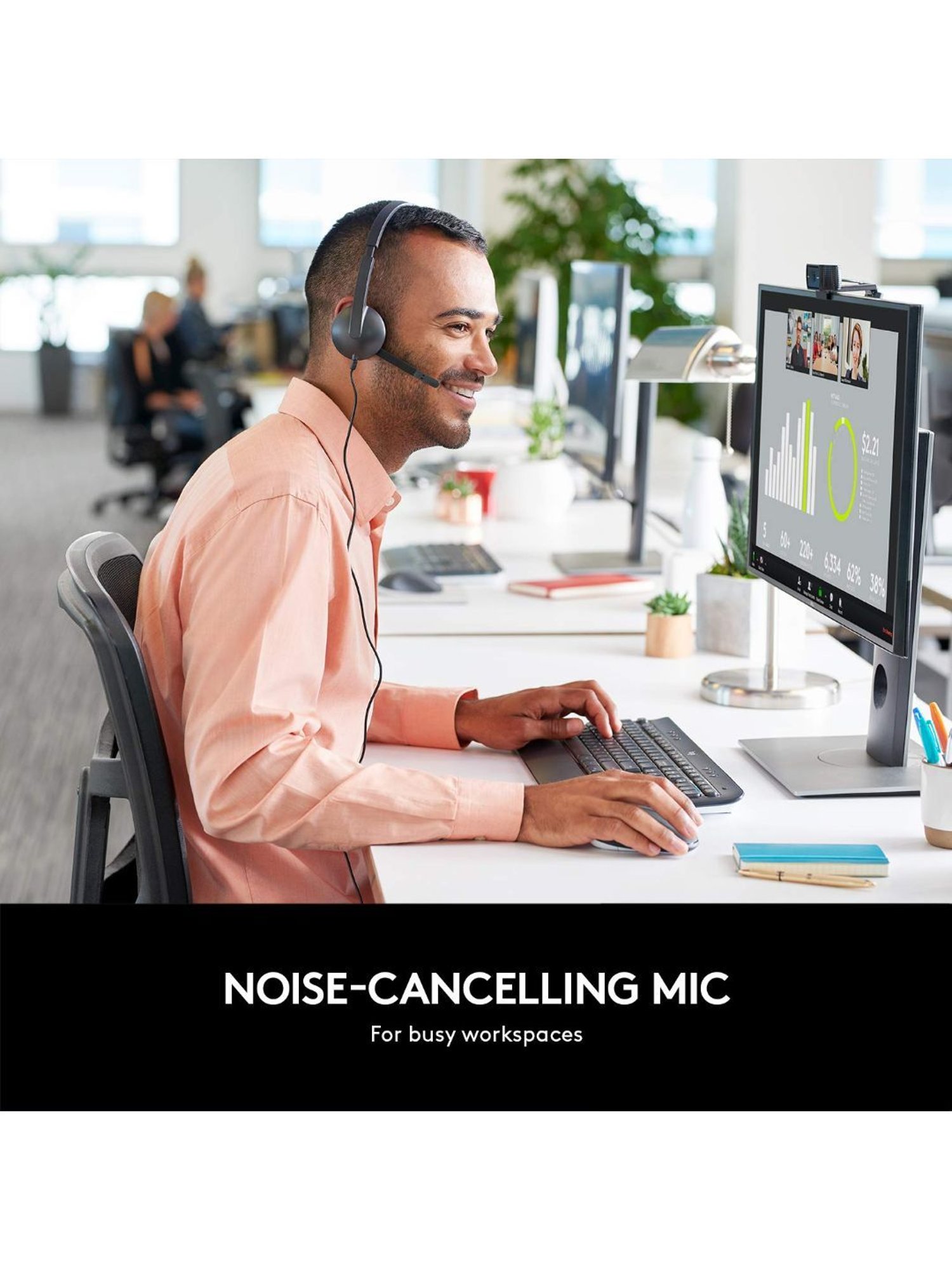 Logitech H340 Over-Ear Headphone Black