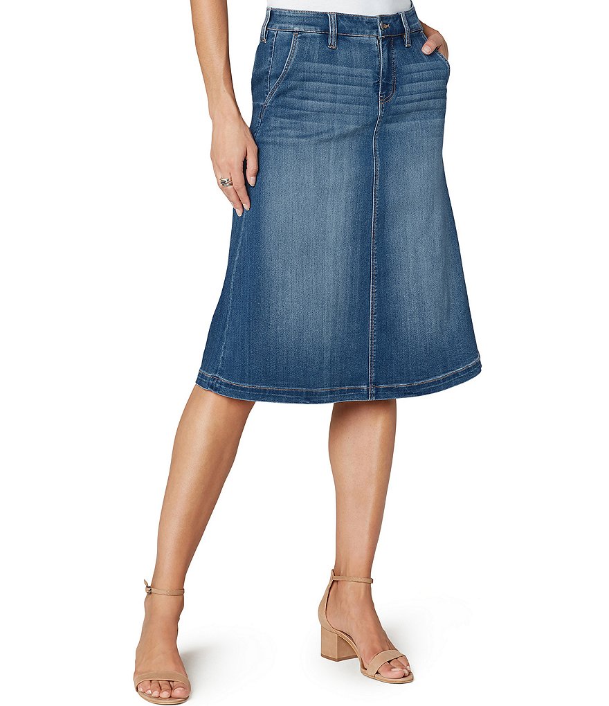Liverpool Los Angeles Denim Circle Skirt
