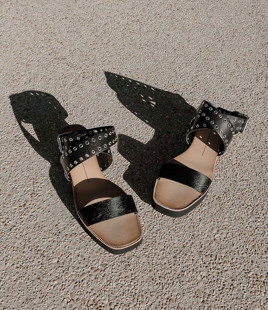 Dolce Vita Panko Stud Calf Hair Studded Leather Platform Sandals