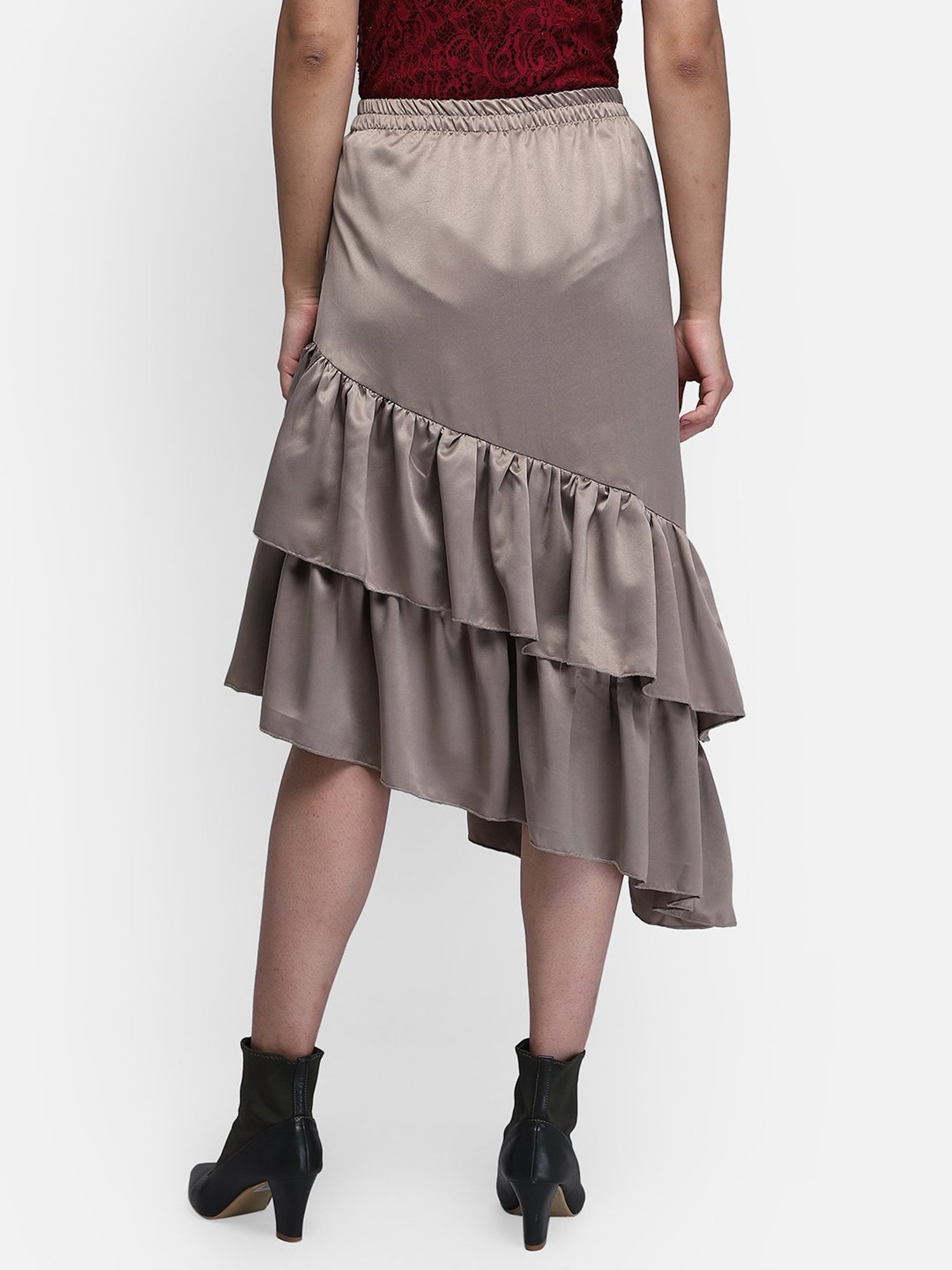 Smarty Pants Brown Below Knee Skirt