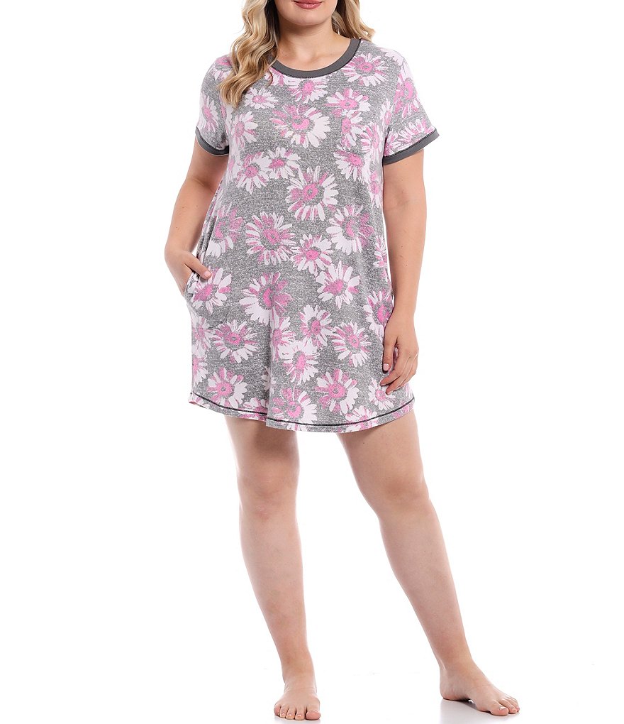 Rya Plus Darling Scoop Neck Charmeuse & Lace Solid Chemise