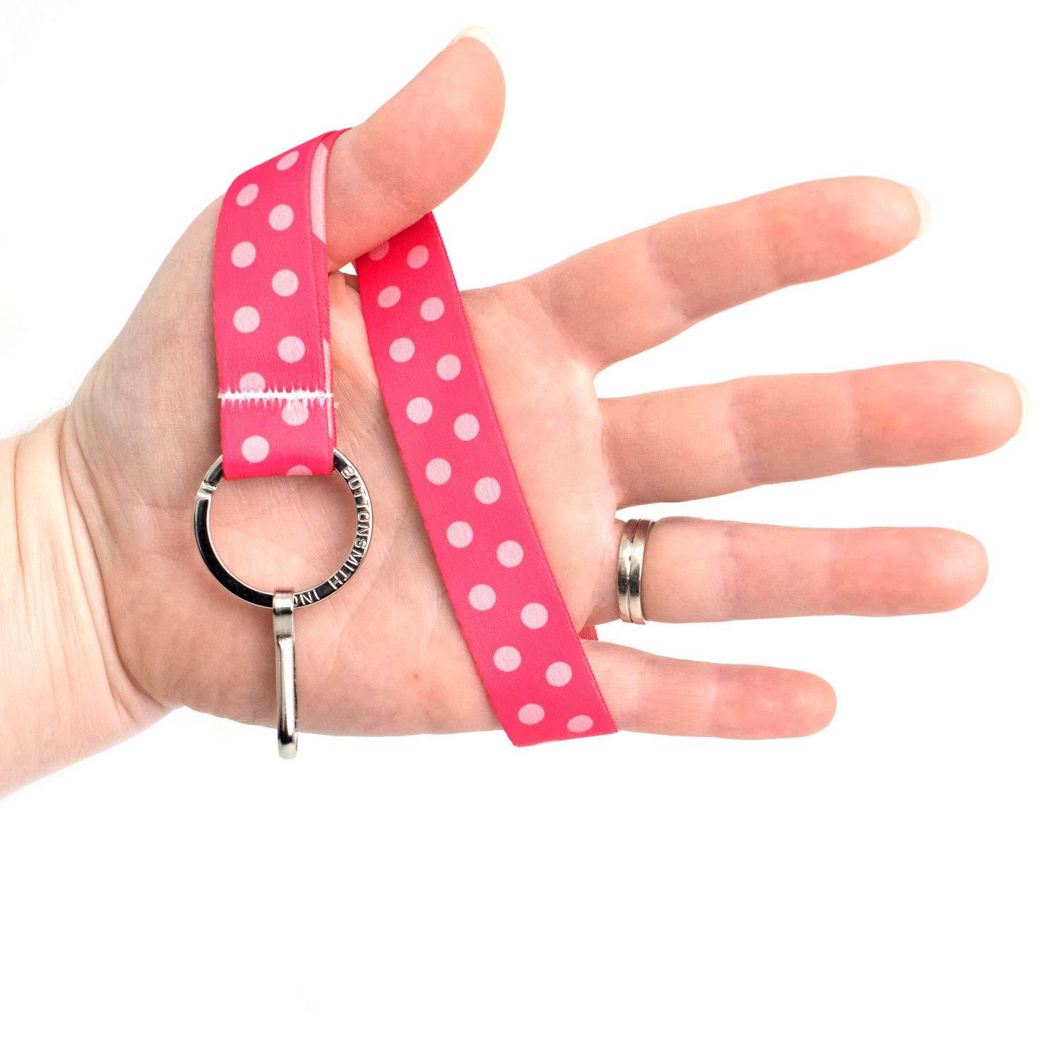 Buttonsmith Pink Dots Premium Wristlet - Made in USA