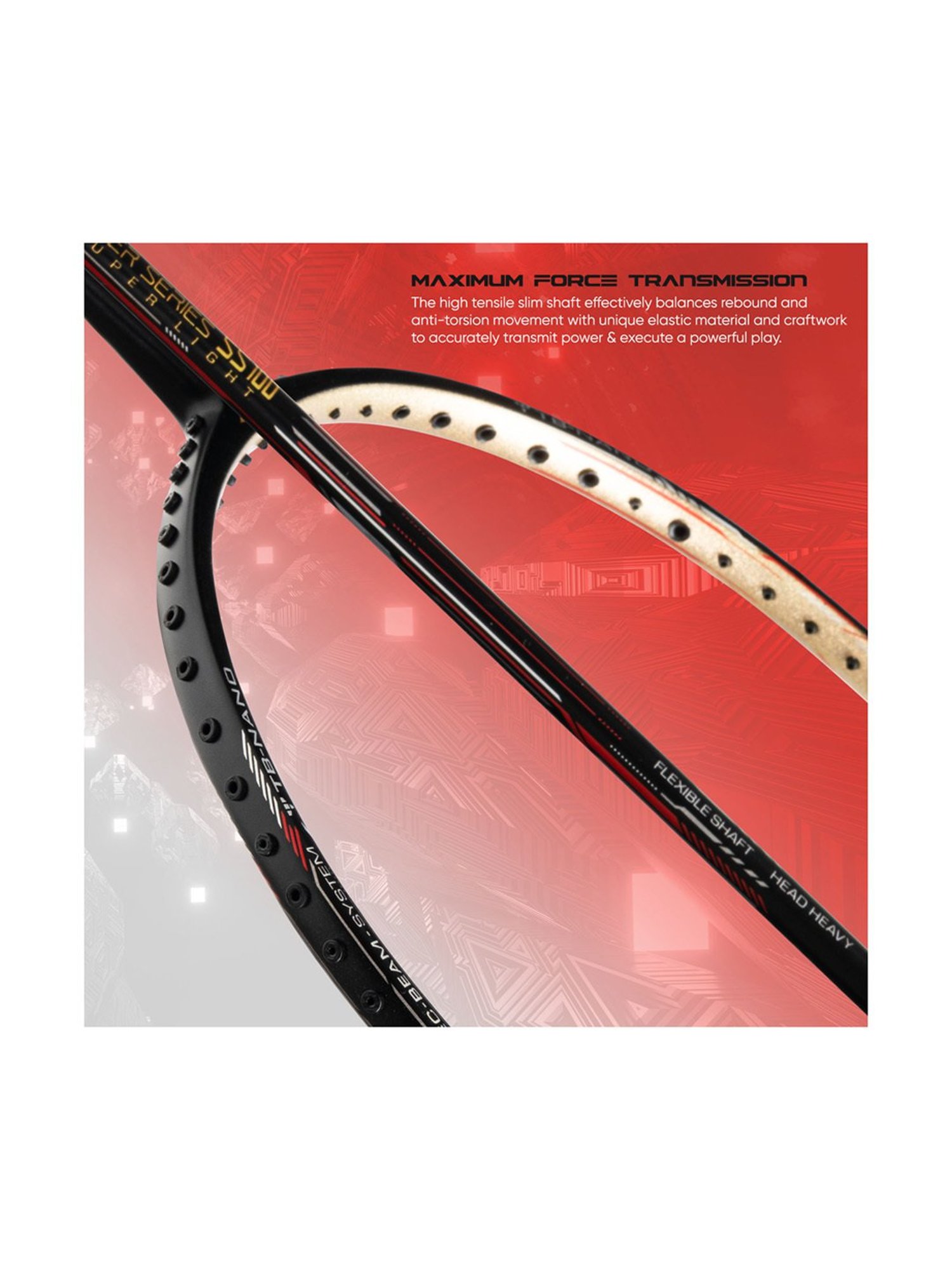 Li-Ning Super Series SS100 Badminton Racket (Ink Black) Size - Medium