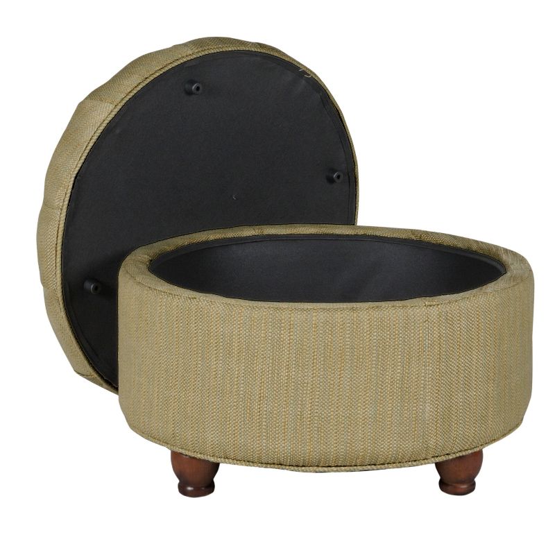 Tweed Tufted Storage Ottoman Tan/Cream - HomePop
