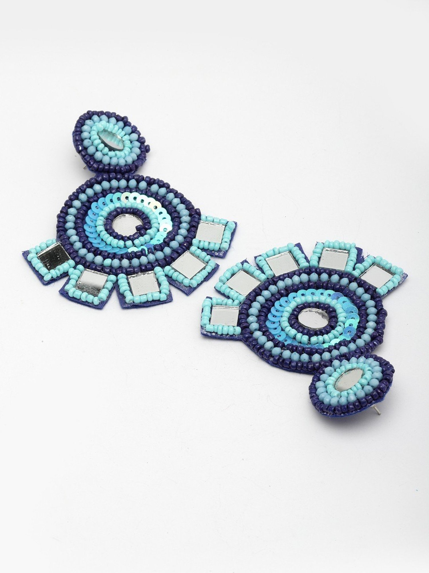 Moedbuille Mirrors Beads and Sequins Contemporary Design Handcrafted Afghan Earrings
