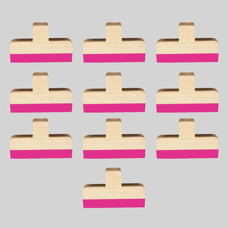 10ct Wood Wall Clips Pink- Bullseye's Playground™