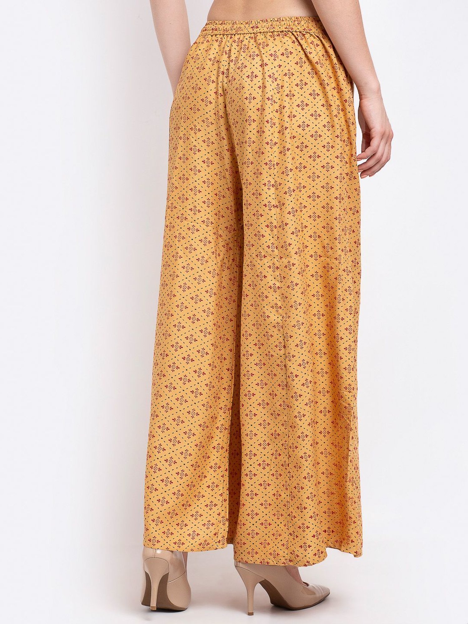 Gracit Beige & Brown Printed Palazzos - Pack Of 2