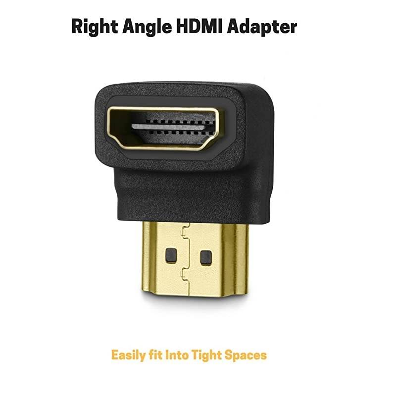 Pack High-Speed HDMI Cables-6ft with 90 Degree Adapter, Gold Plated Connectors, Cord Ties for TV PC Playstaion Support Ethernet, 3D, 1080P, ARC, Save Money & Deliver Dazzling Quality