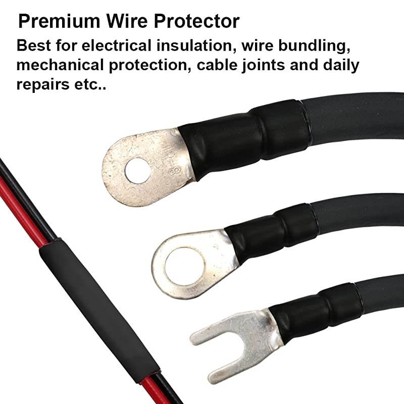 1-1/2 inch (39mm) 3:1 Dual Wall Adhesive Heat Shrink Tubing, Large Diameter Glue Lined Marine Cable Sleeve Tube, Premium Wire Wrap Protector for DIY by  (4 Feet, Black)