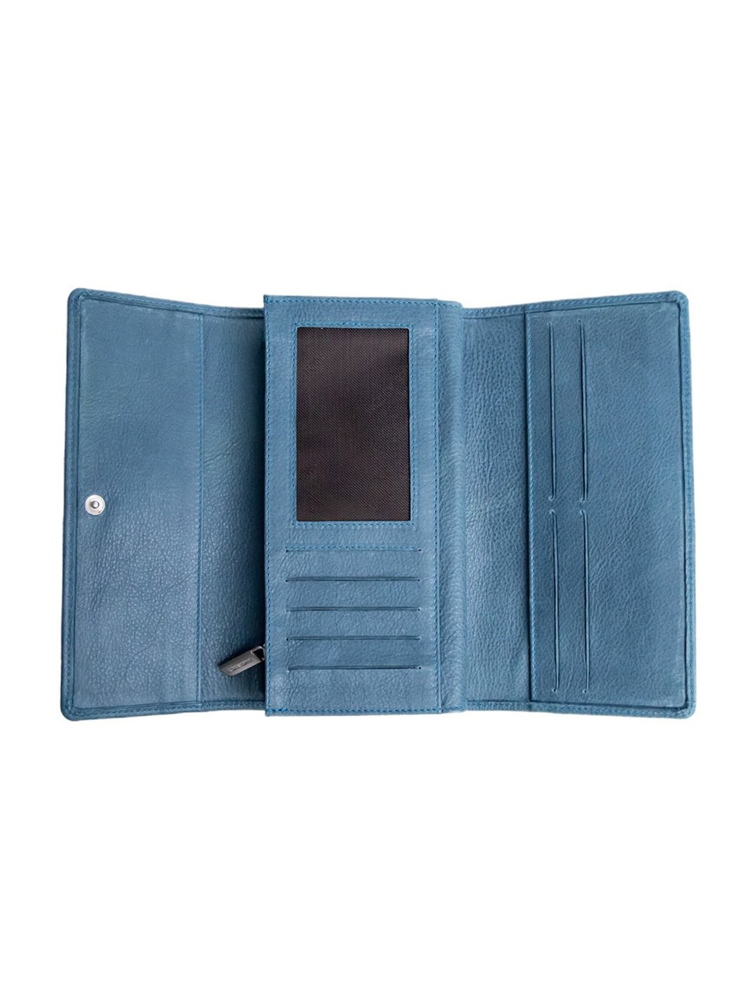 James Aston Gloria Ocean Blue Leather Clutch