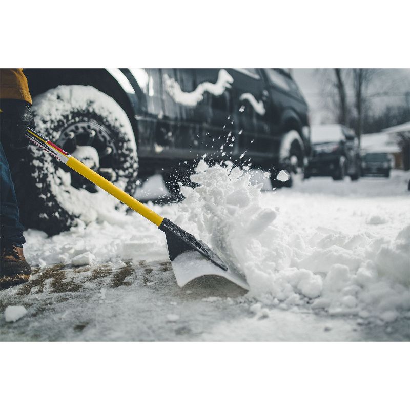 THE SNOWPLOW The Original 24 Inch Wide Blade Snow Remover Plow Pusher Scoop Hand Shovel with Ergonomic Fiberglass Handle