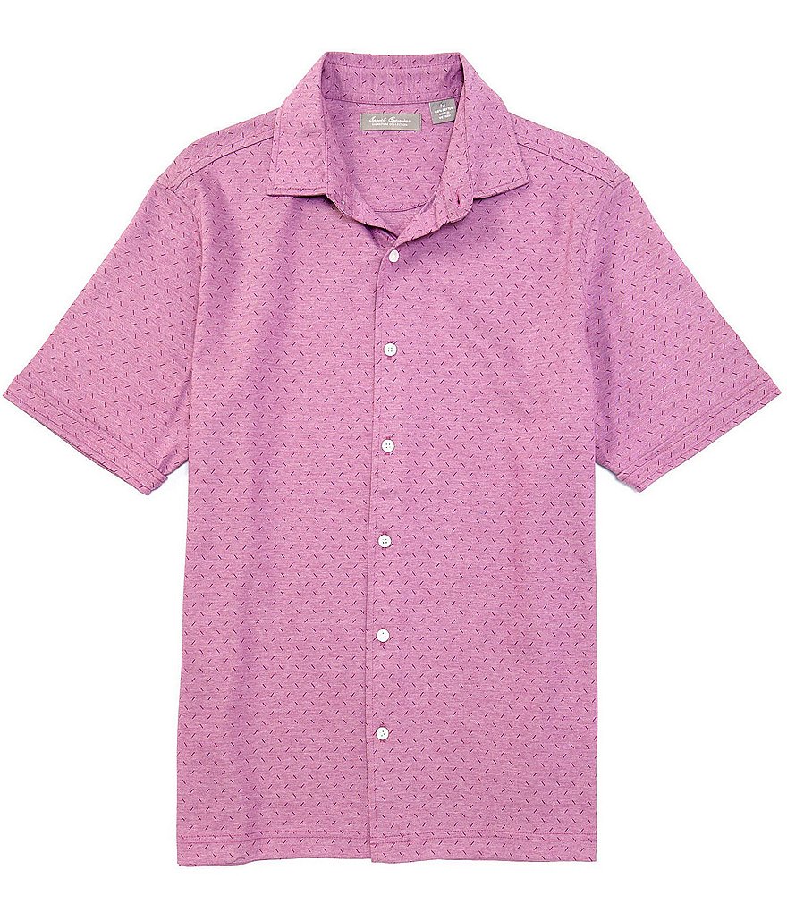 Daniel Cremieux Signature Geo Pattern Short-Sleeve Button-Front Knit Shirt