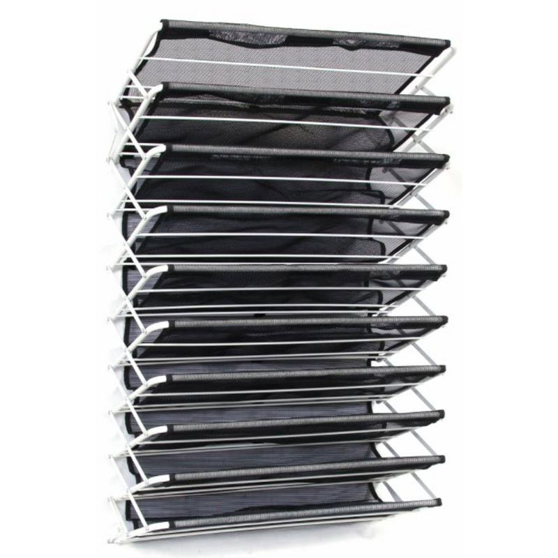 IRIS 2 Tier Slim Stackable Metal Shoe Rack Black