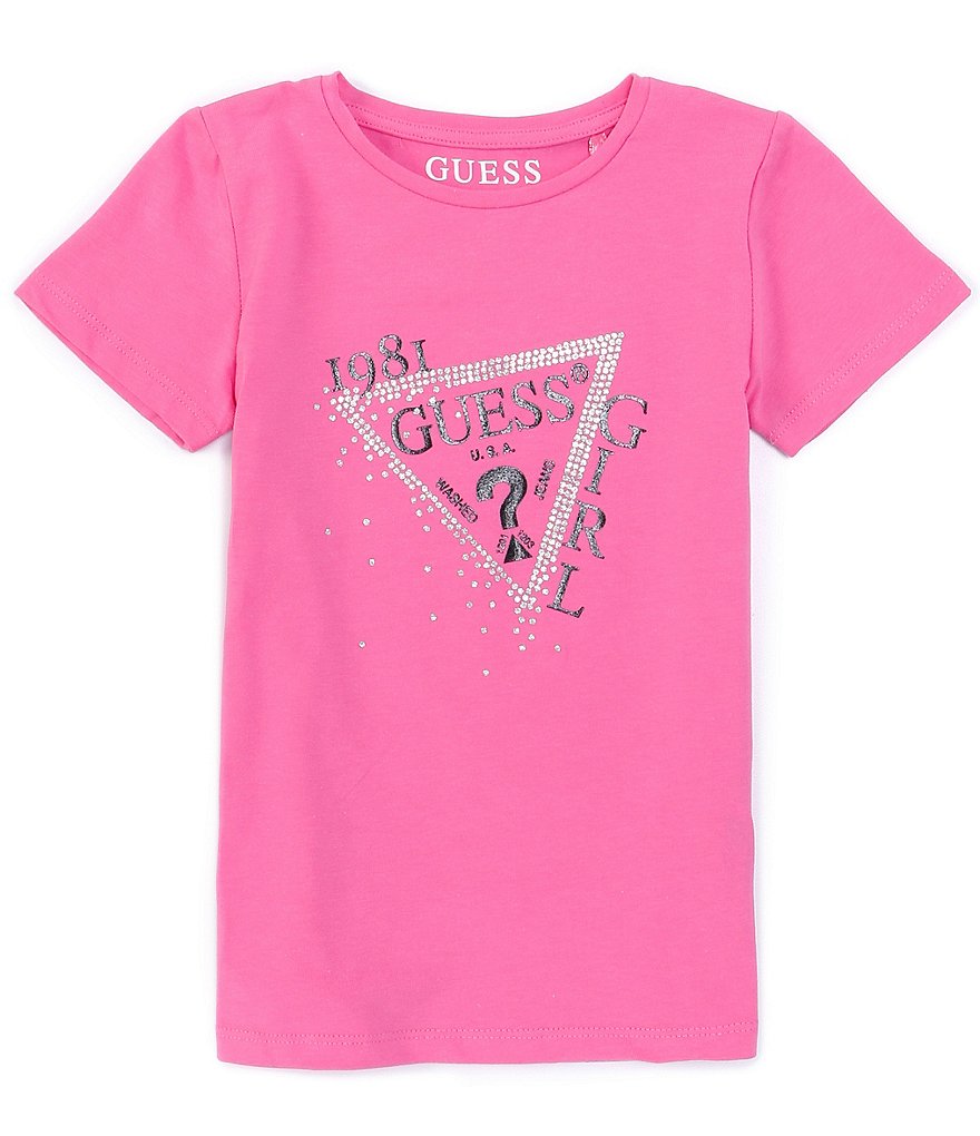 Guess Little Girls 2T-6X Short-Sleeve Glitter Logo Tee
