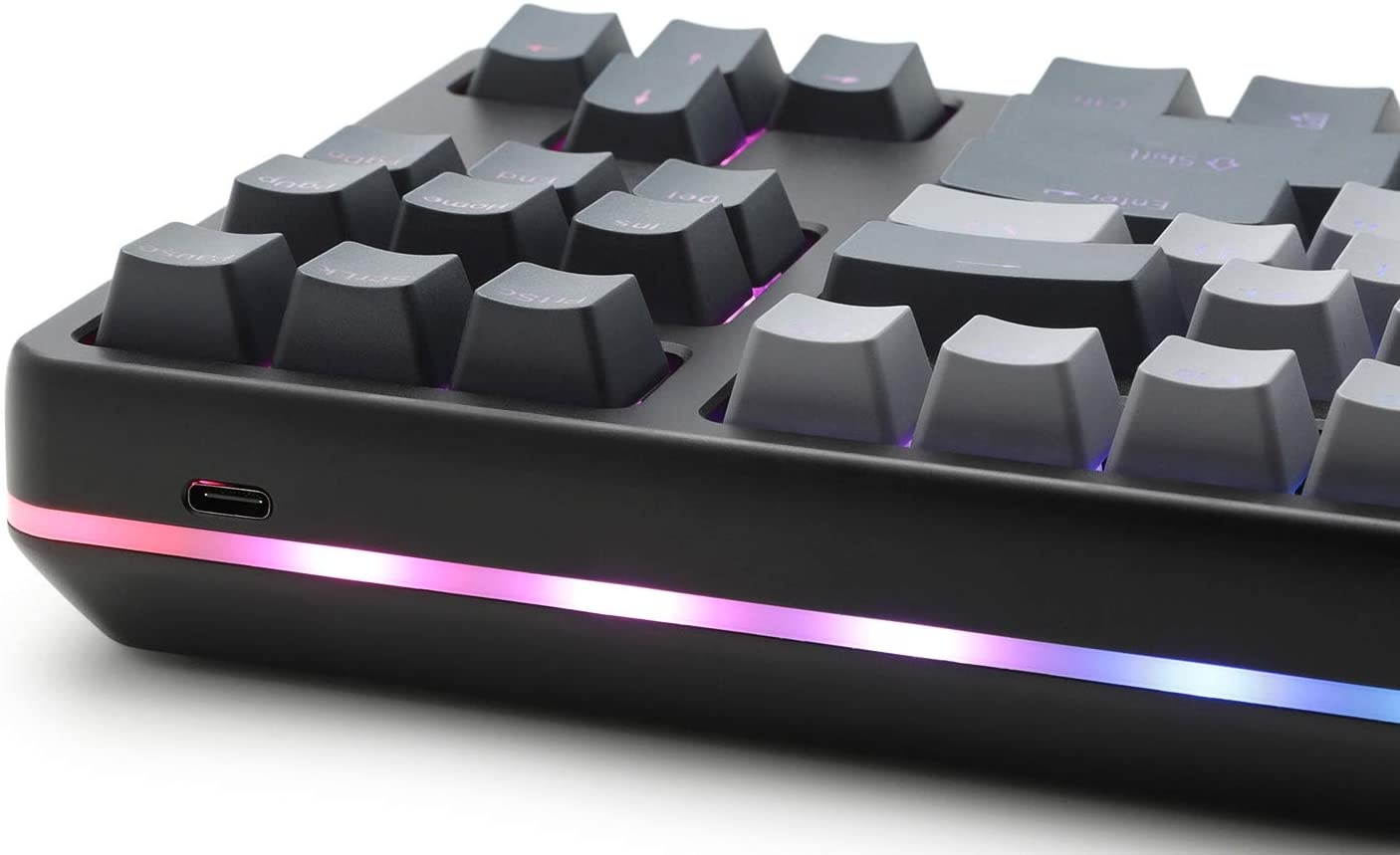 Drop CTRL High-Profile Mechanical Keyboard &mdash; Tenkeyless TKL (87 Key) Gaming Keyboard, Hot-Swap Switches, Programmable, Backlit RGB LED, USB-C, Doubleshot PBT, Aluminum (Gray, Kaihua Box White)