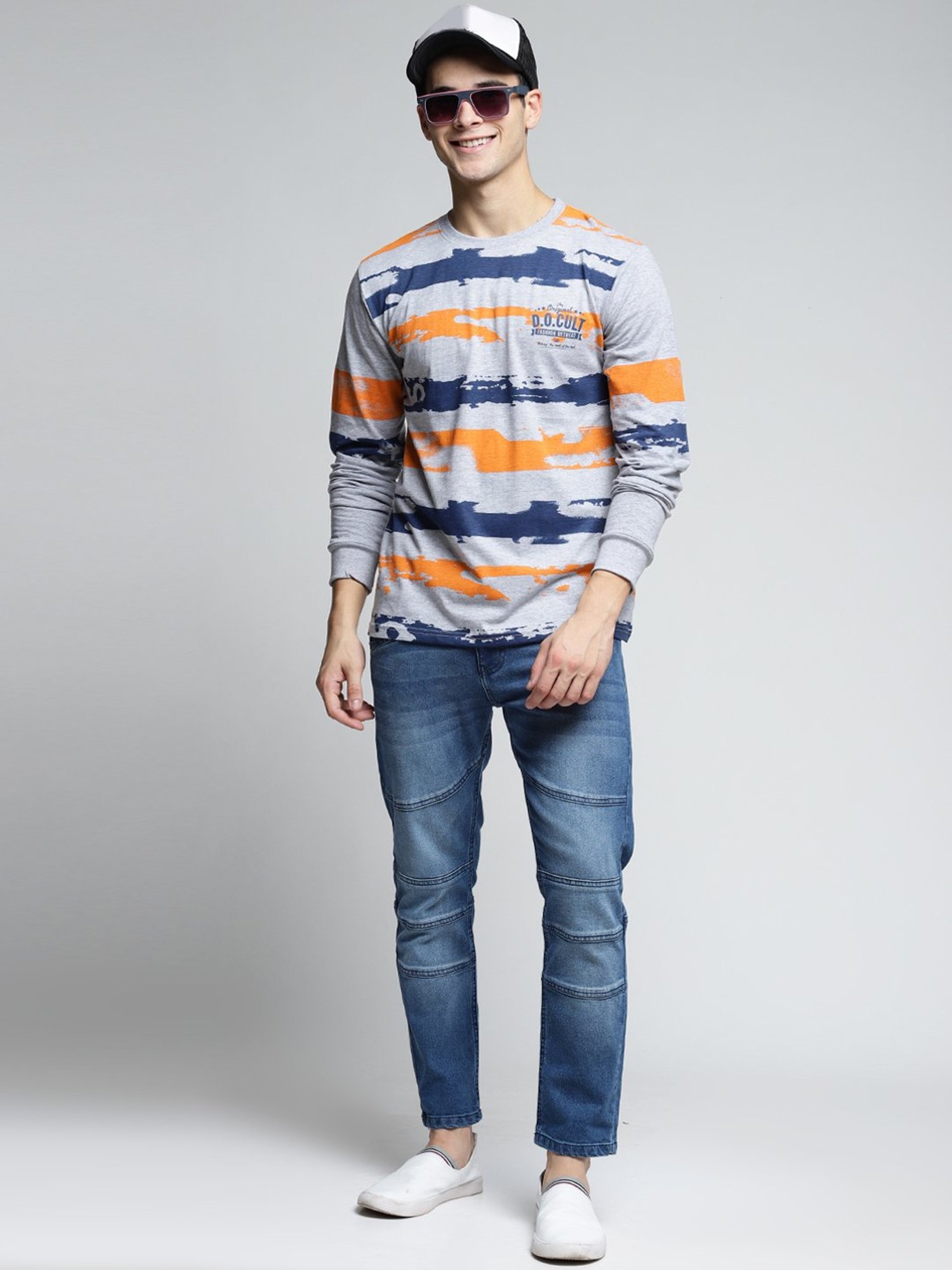 Difference Of Opinion Grey Cotton Regular Fit Printed T-Shirt