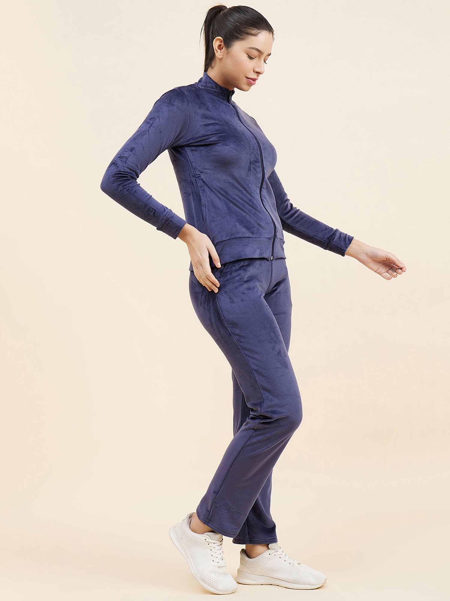 Sweet Dreams Navy Regular Fit Sports Jacket Track Pants Set