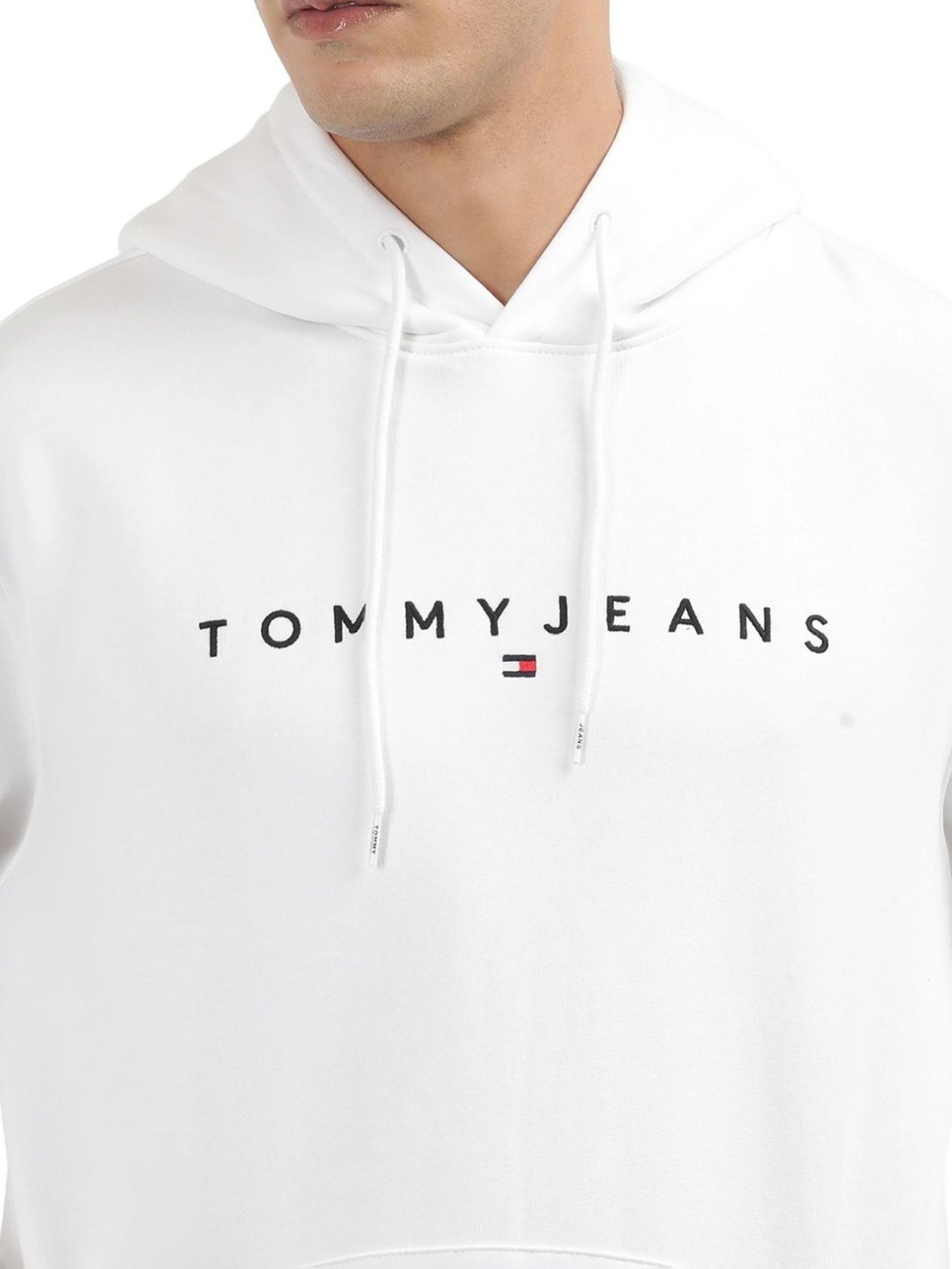 Tommy Hilfiger White Logo Regular Fit Hoodie