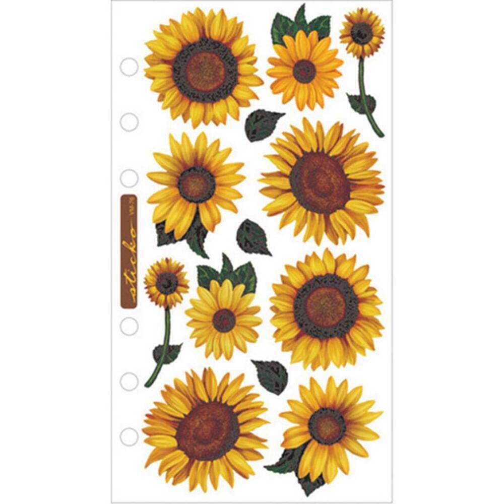 Sticko SPVM-76 Sticko Vellum Stickers-Sunflowers