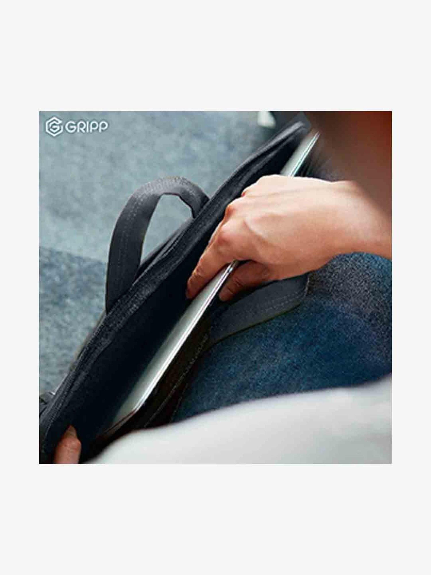 GRIPP Cavalier Laptop Sleeve and Padded Messenger Shoulder Bag 16 Inch (Black)