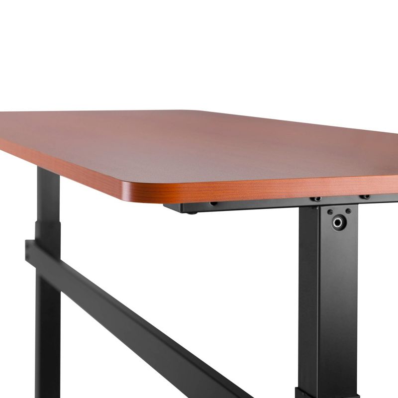 Tranzendesk Standing Desk &ndash; 55" Manual Height Adjustable Workstation &ndash; Cherry &ndash; Stand Steady