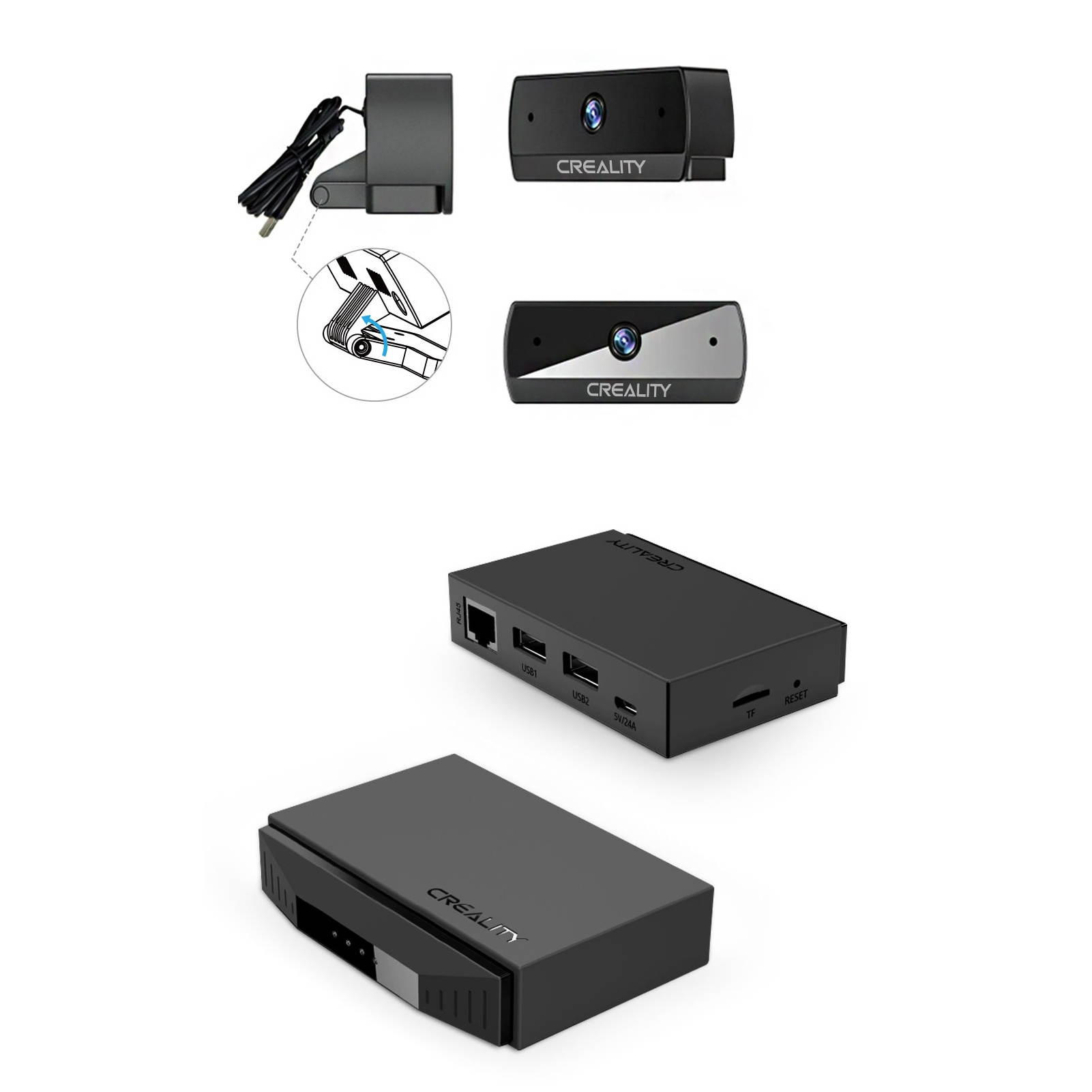 Original Creality 3D Printer Monitor Smart WiFi Box with Camera HD 1080P Remote Control Intelligent Assistant for 3D Printers Cloud Slice Cloud Print Real-Time Monitor with APP 8G TF Card Compatible