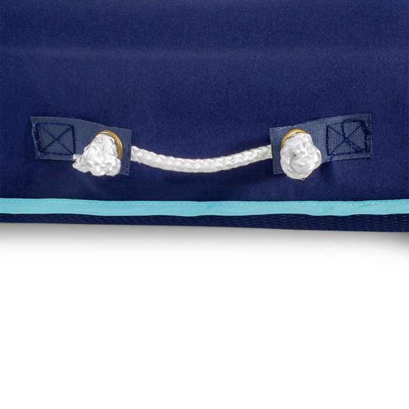 Aqua Leisure Large Inflatable Pool Float Lounger with Headrest and Heavy Duty Dual Action Hand Pump with 4 Nozzle Adapters Attachments, Black, Blue