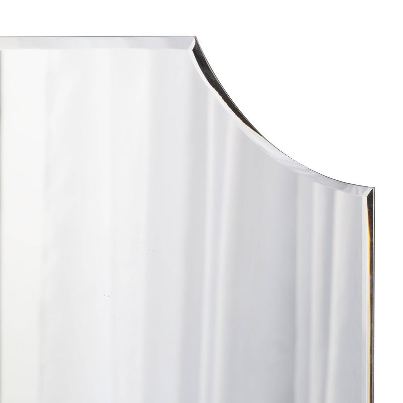 19" x 28" Reign Scallop Wall Mirror Silver - Kate & Laurel All Things Decor