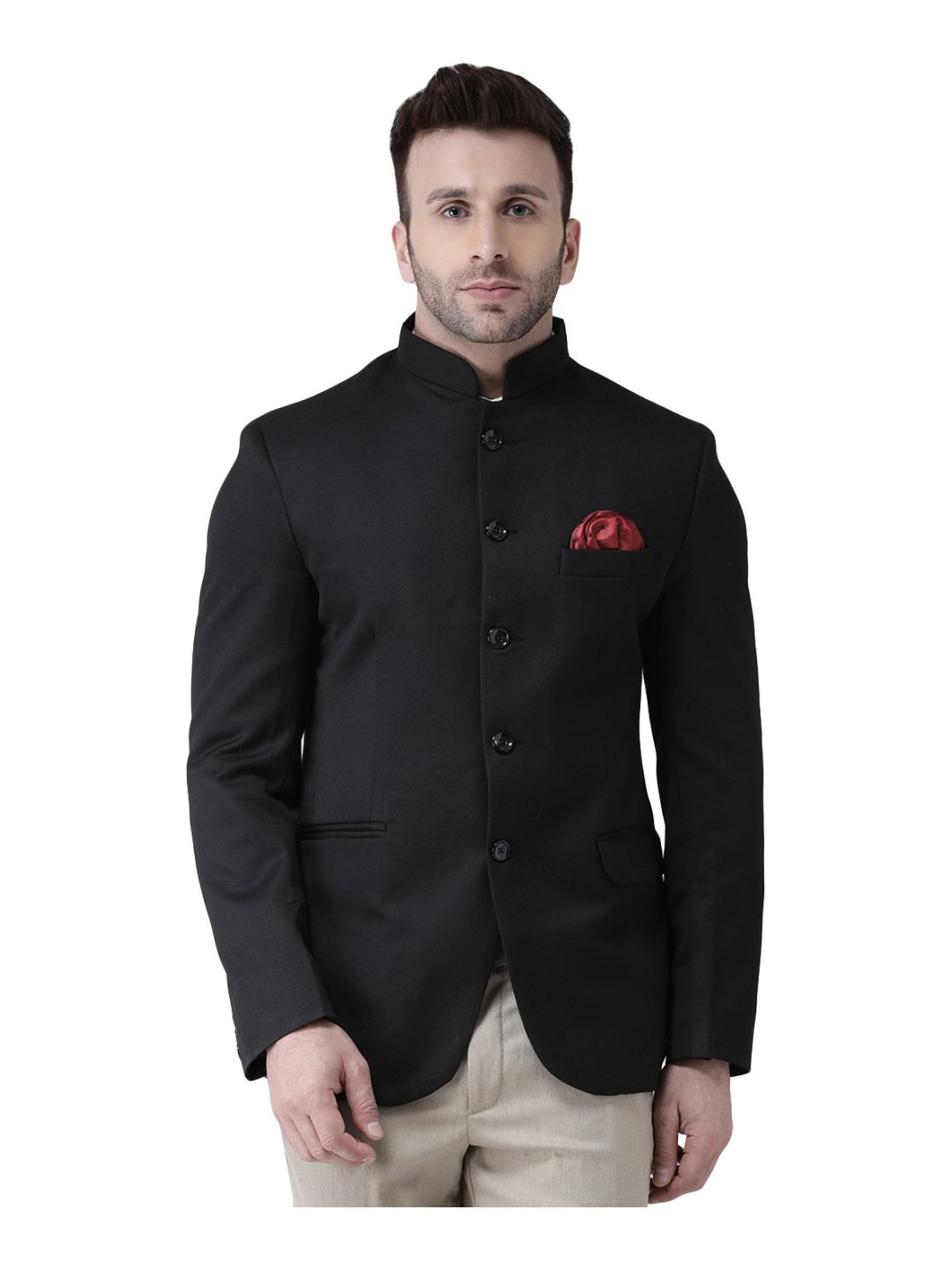 Vastramay Black Regular Fit Blazer