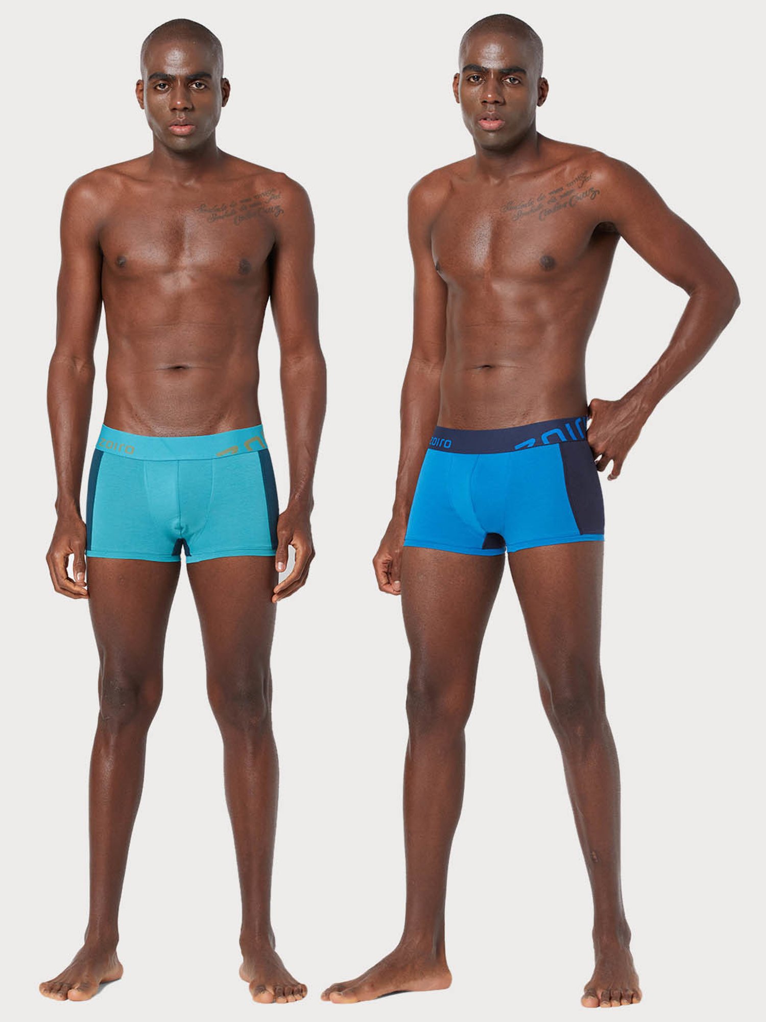 Zoiro Pagoda Blue & Directory Blue Regular Fit Trunks - Pack Of 2