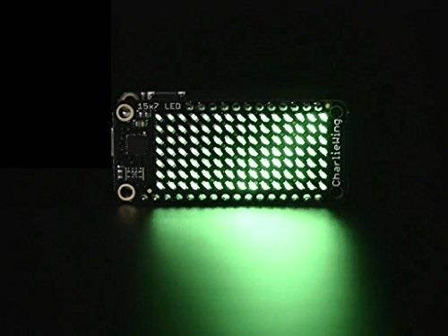 adafruit 15x7 charlieplex led matrix display featherwing  green